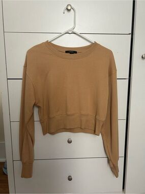 Forever 21 Cropped Sweatshirt - Tan